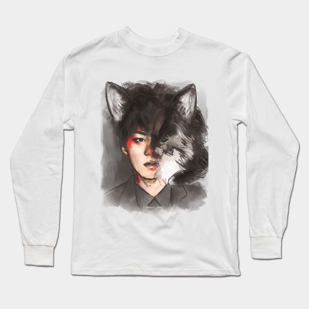 Min-Wolf Long Sleeve T-Shirt by baozidevil